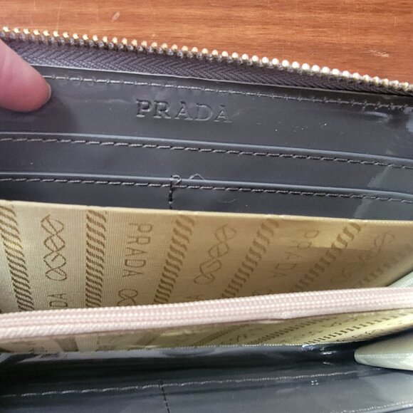 PRADA  Zipper Long Wallet Purse Clutch Nylon  Gray - Picture 7 of 16